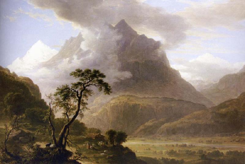 Asher Brown Durand Alpine View,Near Meyringen oil painting picture
